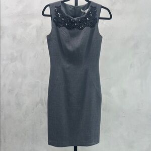 Diane Von Furstenberg Gray Dress with Black Detailing